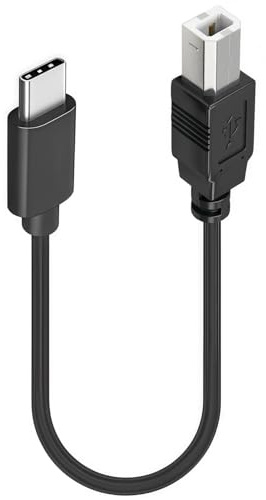 Short USB B to USB C Printer Cable,0.5m Scanner Type-B to USB-C Adapter for MacBook Pro/Air/Laptop/Epson/HP/Canon/Yamaha/MIDI Keyboard/DJ Controller,Printer to Computer Cable for iPad/IPhone/Samsung