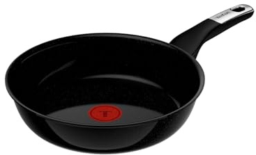 Tefal Explore On Keramikpfanne 24 cm, langlebige keramische Antihaftversiegelung, Fusioncore-Technologie, kratzfest, tiefe Form, Thermo-Signal, für alle Herdarten geeignet, Schwarz, G2140432