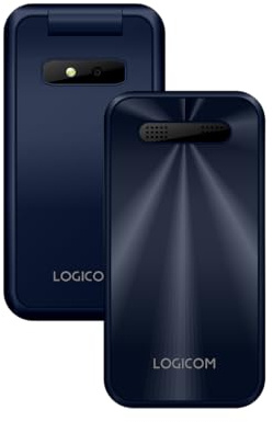 Logicom Fleep 460 – Téléphone Mobile 4G à Touches | Double SIM Nano | Batterie 1000 mAh – 168h en Veille | Bluetooth 5.0 | USB-C | Compatible Prothèse Auditive | Lampe Torche | (Bleu)