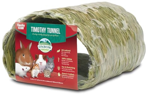 Oxbow Timothy Hay Tunnel, Guinea Pig Hideout, Rabbit & Bunny Tunnel, Edible & Hand-Woven Guinea Pig House, No Wires or String, Small Pet Accessories, for Rabbits, Chinchillas & Rats