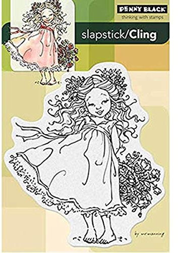 Penny Black Haftender Gummistempel, 12,7 x 19,1 cm, Blattblumen-Anhänger, Gummi, Schwarz, 0