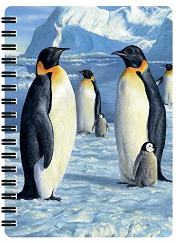 3D LiveLife Jotter - Antarktische Majestät von Deluxebase. Linsenförmiges 3D Pinguin A6 Spiral-Notizbuch. Liniertes Notizbuch mit Kunstwerken, lizenziert vom bekannten Künstler Robert Hautman