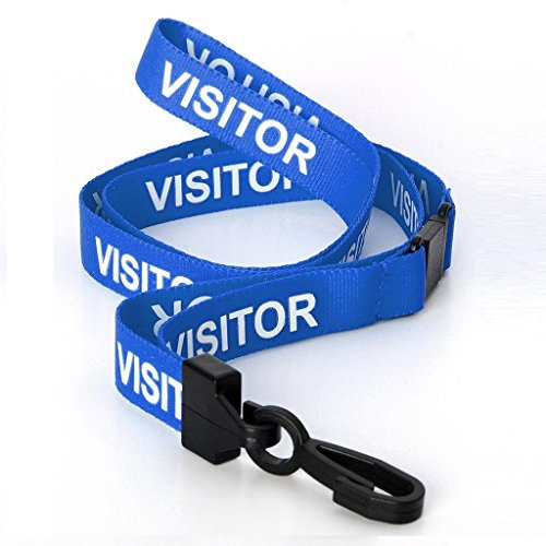 CKB Ltd® 20x Blue VISITOR LANYARDS Breakaway Safety Band Halsband Plastik-Clip For ID Card Ausweiskartenhalter Schlüsselband mit Sicherheitsverschluss Schlauchband Holder Für Veranstaltungen Events Ausweise Messen Namensschilder