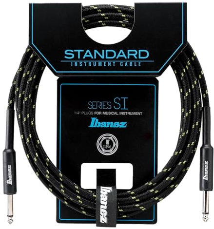 Ibanez SI10-BG 10 ft 2 Straight Plugs Standard Woven Instrument Cable - Beige