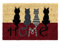 D'Casa Felpudo Moderno Gatos diseño Home, Fibra de Coco, 40 x 60 cm
