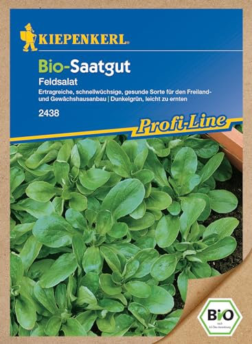Kiepenkerl Profi-Line BIO Feldsalatsamen 2438 - Ertragreiche, schnellwüchsige, gesunde Sorte für den Freiland und Gewächshausanbau - Salatpflanze, Saatgut