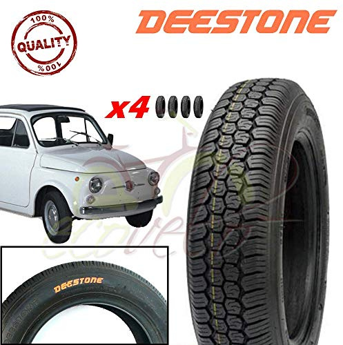 DEESTONE Kit 4 Reifen 125-12C 4PR 62J TUBELESS TL für Biene P I A G I O E Vecchia F I A T 500 Epoca Räder GOMME COPERTONEN