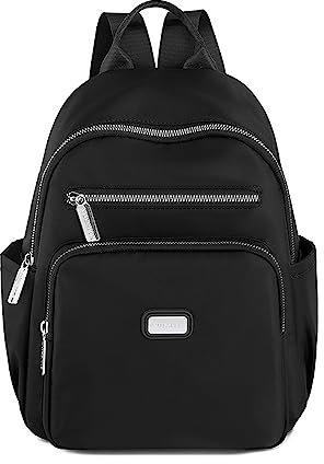 Kleine Rucksack Für Damen Mädchen Nylon Wasserdicht Lässiger Tagesrucksack Schultaschen Anti Diebstahl Schwarz