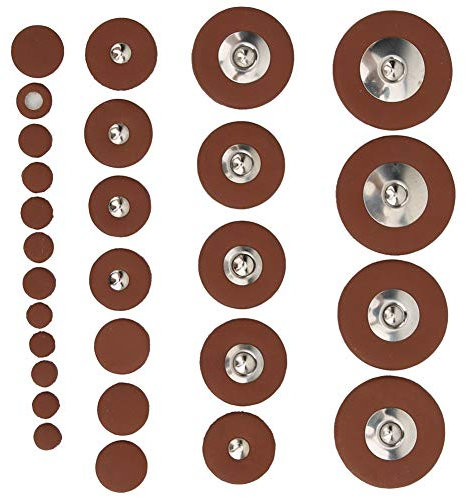 Bnineteenteam Saxophon Pad 28tlg. Multi Size Sax Leder Pads Ersatzset für Sopransaxophon Musikinstrumentenzubehör
