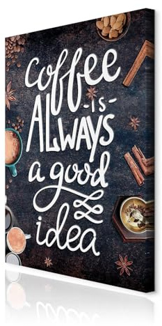 decomonkey Bilder Kaffee Coffee 60x90 cm 1 Teilig Leinwandbilder Bild auf Leinwand Vlies Wandbild Kunstdruck Wanddeko Wand Wohnzimmer Wanddekoration Deko Modern Küche