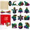 MELLIEX 48 Stück kratzbilder für kinder, Weihnachten Kratzpapier Regenbogen Scratch Art mit 48 Bändern und 20 Holzstiften für Kinder Basteln, Weihnachtsan Geschenkan, Weihnachtsbaumschmuck