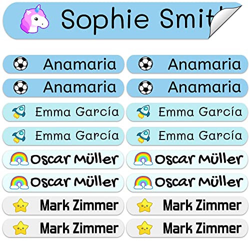 50 Etiketten um Gegenstände zu markieren, 6 x 1 cm. Aufkleber für Bücher und Schulmaterial für Kindergärten und Schulen beschriften (Vehicle)