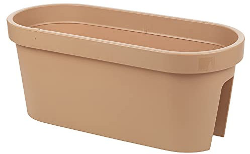 URBNLIVING Large Oval Garden Flower Bridge Hanging Plant Pot Balcony Fence Railing (Terracotta)