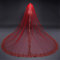 ABWYB Roter Super Langer Schwanz Bridal Schleier mit Kamm Stickerei Spitze Rand Hochzeit Schleier 3D Blume Applique Cathedral Prinzessin Tüll Schöne Hochzeitskleid Zubehör für Frauen,Rot,3M × 3M