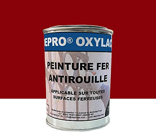 DEPROMA OXYLAC Peinture antirouille pour métal neuf et rouillé - 200GR (ROUGE FLAMME)