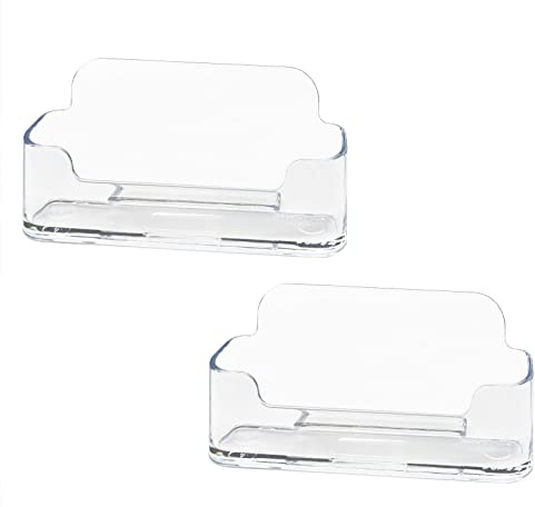 HSYMQ Acrylic Business Card Holder for Desk, Clear Plastic Business Cards Display Holders Stand, Fits 30-50 Business Cards
