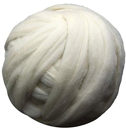 Arm Hand Stricken 1000g 6 cm Dicke Mode super Chunky Farn weiche garn roving drehend for arm strickhand Stricken Decke 861 (Color : Cream)