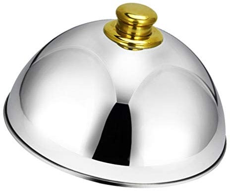 Luxshiny Clear Desert Cloche Heavy Duty Cheese Round Sandwich Platter Trays Steak Work on Outdoor Griddle Grill Cake Tent Cheese Melting Lid Insulated Dinner Plate Mesh Steam Card