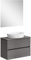 Baikal Mueble de Baño Onyx. Mueble MONTADO, Mueble 2 cajones. Mueble Baño con Lavabo. Mueble Suspendido. Armario de Pared. Lavabo Cerámico. Incluye Espejo. 80cm Ceniza.