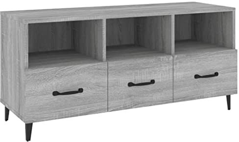 vidaXL TV Schrank Lowboard TV Möbel Tisch Board Sideboard Fernsehschrank Fernsehtisch HiFi-Schrank Grau Sonoma 102x35x50cm Holzwerkstoff