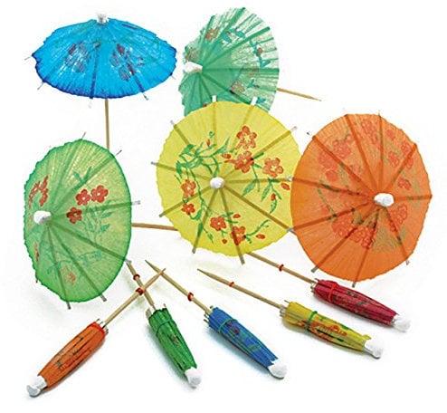 Pack of 30 x Cocktail Umbrellas Party Drink Decoration Cocktail Sticks Mini Parasol Umbrella for Party Drinks Decorations for Cocktail Glasses and Hawaiian Parties