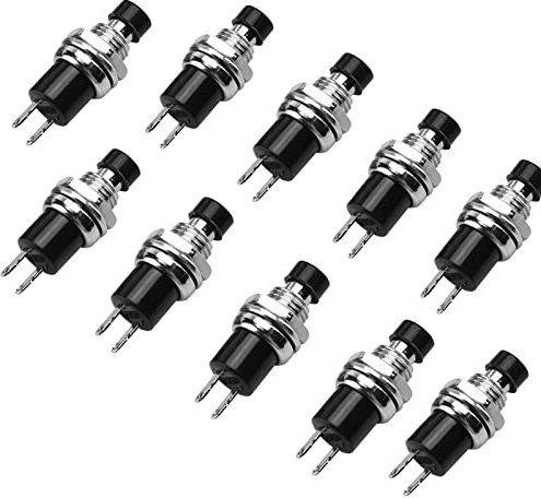 drucktaster 7mm,drucktaster klein,drucktaster normal geschlossen,Schalter Momentary P 10Pcs s-110 Runder Mini Lockless Momentary Auto Reset Push Button Switch