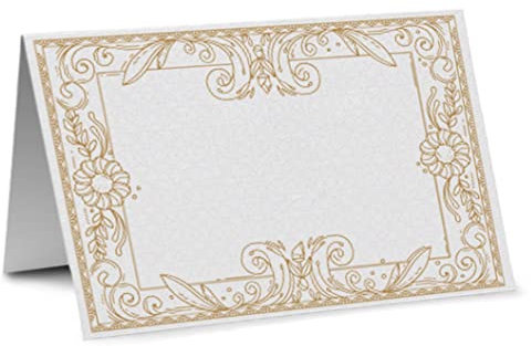 Partycards Tischkarten Geburtstag, Tischkarten Hochzeit, Tischdeko Hochzeit, Hochzeitsdeko Tisch - 50 Stück, Namensschilder, DIN A7, Platzkarten Kommunion, Namenskarten Konfirmation, Taufe