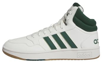adidas Herren Hoops 3.0 Mid Lifestyle Basketball Classic Vintage Shoes Schuhe, Core White/Collegiate Green/Gum, 44 2/3 EU