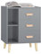 SoBuy Nachttisch, Nachtschrank mit 3 Schubladen und 2 Ablagen, Moderner Beistelltisch, Aufbewahrungsschrank für das Schlafzimmer, Beside Table B48 x T40 x H60 cm Grau FBT95-HG
