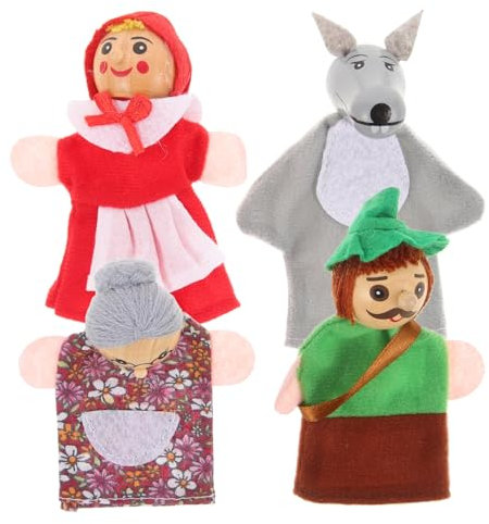 ibasenice 4 Stück Fingerpuppe Kidcraft Fingerpuppe Spielzeugpuppen Bidoof Handgeschichten-Puppenspielzeug Kind Kinder Plüschpuppe Rotkäppchen Spielzeug Kleinkind Tier Weihnachten