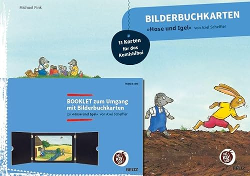 Bilderbuchkarten »Hase und Igel« von Axel Scheffler: 11 Karten für das Kamishibai mit Booklet (Beltz Nikolo Bilderbuchkarten)