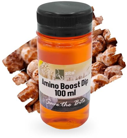 Zite Fishing Amino Booster Dip - 100ml Köder-Attrator Liquid Karpfen-Angeln - Intensiv & Schnelleinziehend – Von Ananas bis Vanille/Honig - Für Boilies, Mais, Pellets & Mehr (Scopex/Tigernuss)