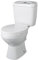 Balterley Close Coupled Toilet with Cistern & Seat, Bathroom Toilet Cistern with Round Seat Pan & Dual Flush, WC Toilets for Bathrooms & Cloakroom - 382mm x 635mm x 748mm (White)