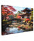 MuchoWow© Wandbilder Groß 120x80 cm XXL Schlafzimmer Home Deko Wohnung Bild Wohnzimmer Fotoleinwand Wand Bilder Leinwand Wall Decor Japanischer Garten - Fluss - Bäume - Natur - Japan