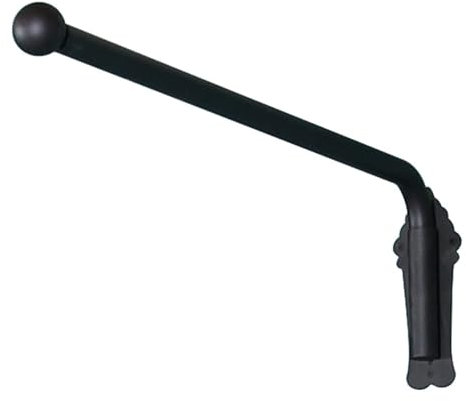 QTQHOME Swing Arm Curtain Rods, Heavy Duty Portiere Iron Drapery Rod with Finials,Movable Window Curtain Rail Display Stand for Front Door Store Kitchen Bathroom(70cm(27.6in), Black)