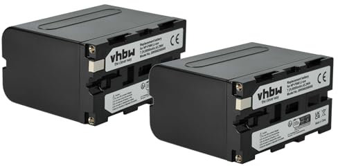 vhbw 2X Akku kompatibel mit Yongnuo LED YN-600 RGB 3200-5500K CRI 95+, YN-1200 CRI 95+ 3200-5500K Videokamera Camcorder (6000 mAh, 7,2 V, Li-Ion)