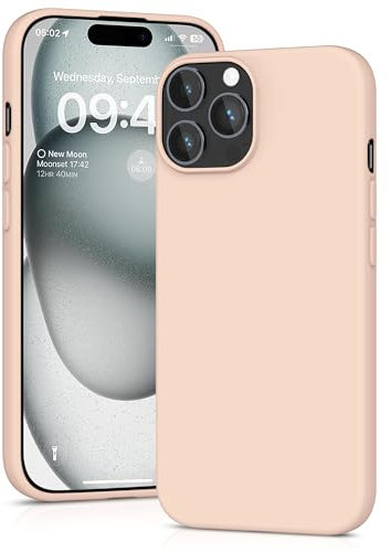 YATWIN Silicone Case for iPhone 15 Pro Max, Soft-Touch, Shockproof, DustProof, Antiskid Full Body Armour Phone Cover for Apple iPhone 15 Pro Max - Light Pink
