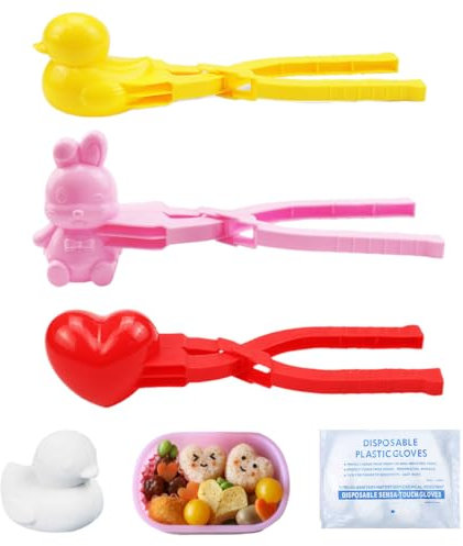 Onigiri Mold - 3 Pcs Non-Stick Rice Ball Maker (Duck, Rabbit, Gloves)
