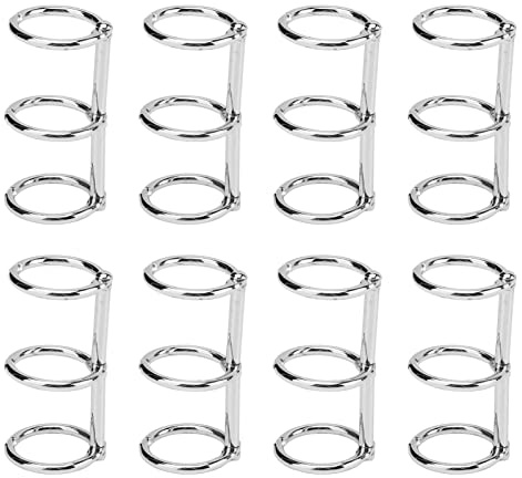 8 Stück 3 Loch Loseblatt Binderringe, 20mm 3 Ring Metall Loseblattbinder Buchringe mit Schnappverschluss, Geteiltes Scharnier für DIY Notizbuch, Tagebuch, Fotoalbum Bindung(Silber)