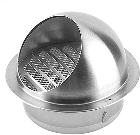QXSJEDYCH Grille d'aération ronde en acier inoxydable de 7,6 cm à 29,2 cm, grille d'aération murale avec filet anti-oiseaux, empêche les vents contraires et la pluie for le bureau, la cuisine, la sall
