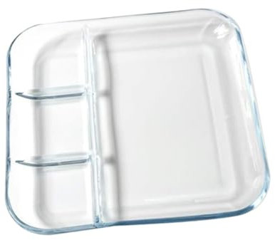 PHENOFICE Assiette Carrée De 23 Cm En Verre Robuste Et Pour Raviolis Vinaigre Collation