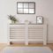 OHS Large Radiator Cover White, Stylish Durable Wooden Frame Modern Slatted Design MDF Radiator Cover for Office Living Room Bedroom or Hallway