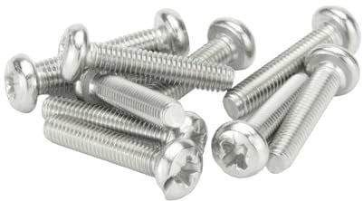 M8 (8mm x 30mm) Pozi Pan Head Machine Screws - BZP Steel (Pack of 10)