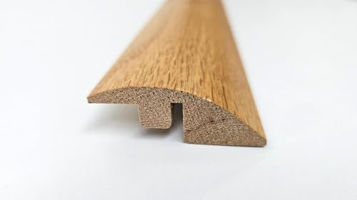 Project DIY® Profil réducteur de seuil de rampe en chêne massif – Bande de transition pour parquet stratifié, vinyle, moquette et parquet – Barre de porte durable – 90 cm de long (laquée (finition