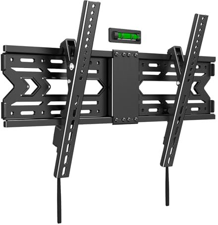 Soporte de pared para TV de perfil bajo con inclinación, se adapta a televisores de pantalla plana de 32 a 85 pulgadas, soporta hasta 130 libras, diseño que ahorra espacio para pernos de madera de 16