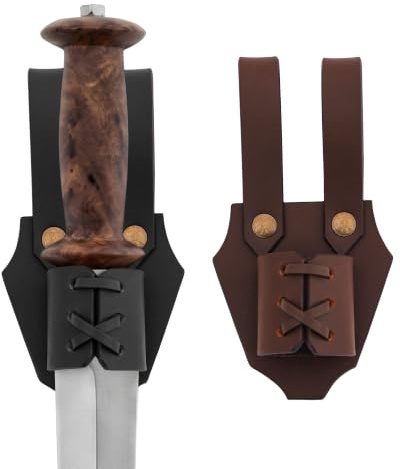 Medieval Leather Sword Frog - Handcrafted Adjustable Costume LARP Dagger Axe & Rapier Sabre Prop Frog Holster