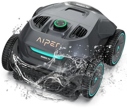 AIPER Robot Limpiafondos Piscina Limpiafondos y Paredes Inalámbrico, Dura 150 Minutos,Motor Cuádruple, Navegación Inteligente, Ideal para Piscinas Enterradas de hasta 150㎡