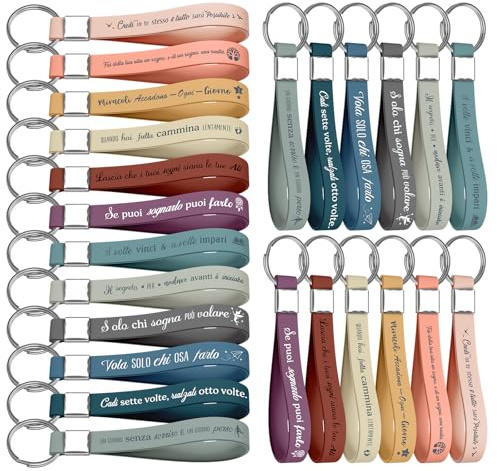 Xingch Portachiavi motivazionale, regalo di ringraziamento, portachiavi in ​​silicone, può essere utilizzato per incoraggiare dipendenti, colleghi, adolescenti, insegnanti, colorato (24)