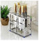 MEIZHITU Bloque Cuchillos Cocina Portacuchillos De Acero Inoxidable Portacuchillos De Cocina Bloque De Cuchillos Estante De Almacenamiento De Cuchillos De Cocina Suministros De Cocina(S)