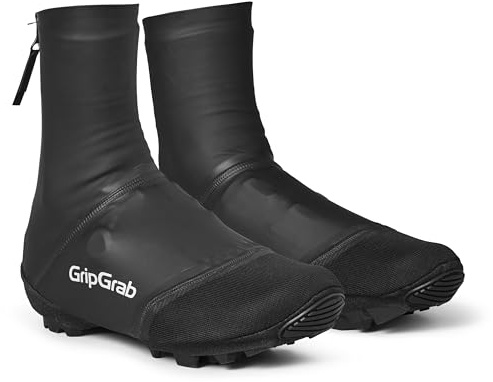 GripGrab PACR wasserdichte Überschuhe Gravel & MTB Schuhüberzieher Aero Fit | Aerodynamischer Second-Skin-Fit, winddicht - für schmale rennorientierte Gravel-Schuhe - Verschleißverstärkungen